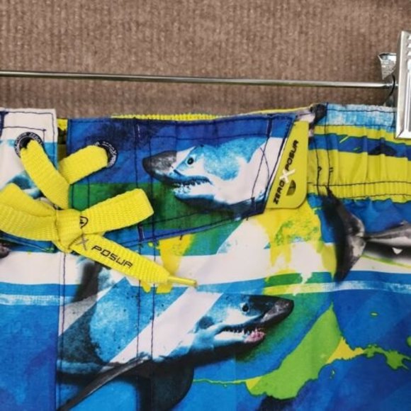 ZeroXposur Boys Multi Color Sharks Print Swimming Trunks Board Shorts XL 18/20 - Picture 2 of 8